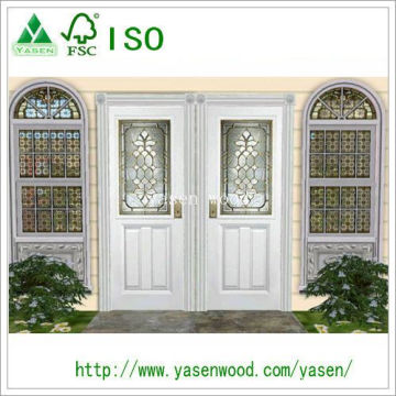 Porta de madeira da entrada branca elegante personalizada